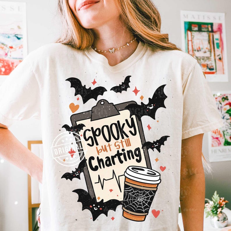 Spooky but Still Charting PNG, Spooky Nurse PNG, Nurse Halloween PNG, Boo Boo Crew Png, Nurse Fall Png, Nurse Sublimation, Funny Nurse Png image 7