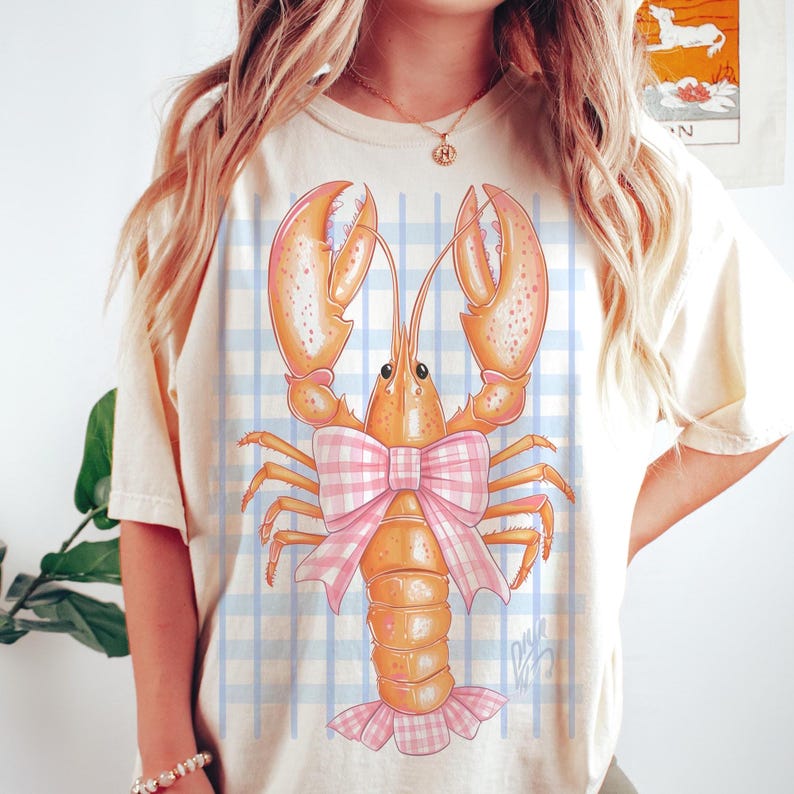 Küstenästhetik PNG, Kokette Hummer PNG, Preppy Küste PNG, Kokette Küste, Sommer Shirt Design Sublimation von SVGix Bild 7