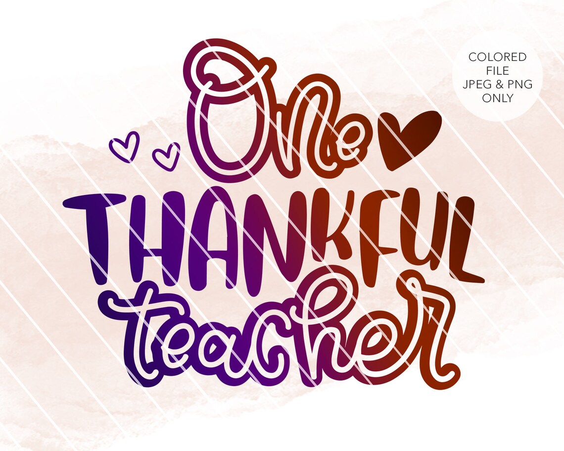 Download One thankful teacher svg Teacher thanksgiving SVG Cricut and | Etsy