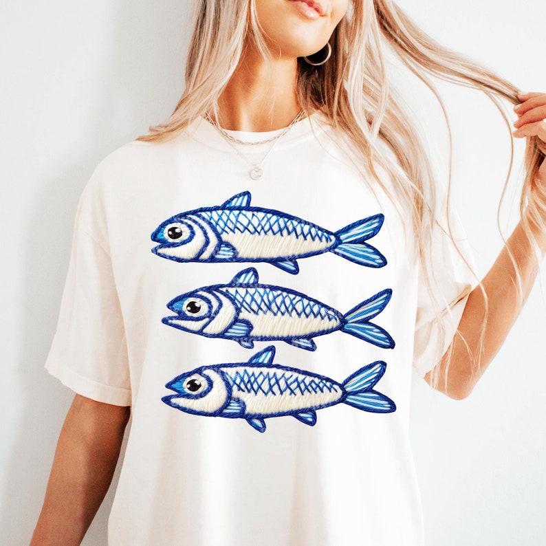Sardines Fisherman PNG, Sardines PNG, Coastel PNG Design, Fisherman Aesthetics, Summer Shirt Ocean Shirt Design Images by SVGix