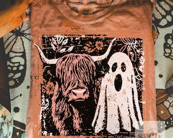 Słodki jesienny górski png svg krowa duch png, Straszny sezon Halloween png, Jesienna koszulka krowa png, Krowa duch png, Jesienna dynia png, Miłośnik krów png