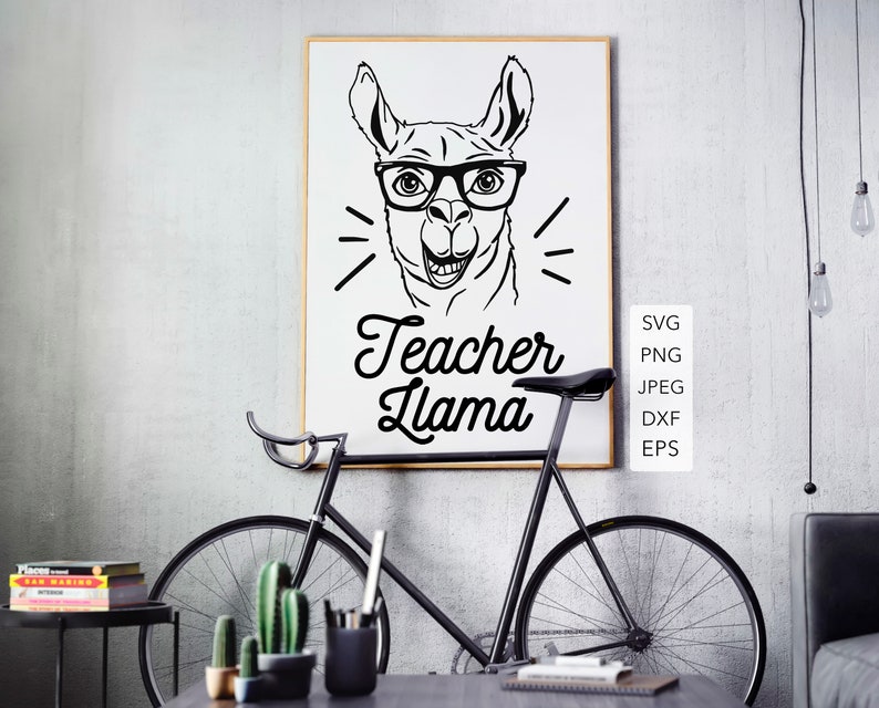Download Teacher llama svg Teacher llama png Teacher cutting files | Etsy