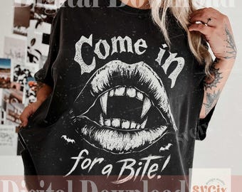 Come In For a Bite PNG, Upiorny Halloween PNG Sublimacja (Pobieranie Cyfrowe)
