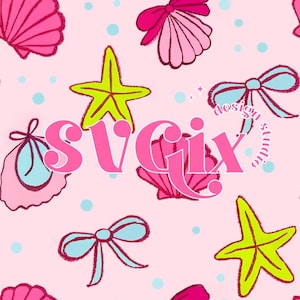 Estampado de conchas marinas, estrellas de mar sin costuras, patrón costero sin costuras, patrón repetido de verano para sublimación de SVGix