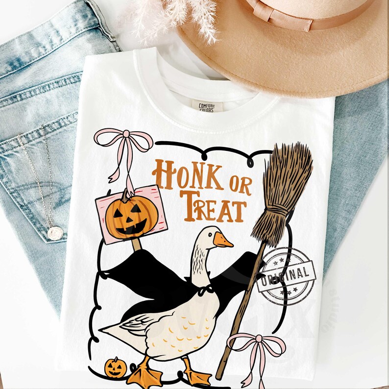 Halloween Goose png, Fun Halloween png, Honk or Treat PNG, Spooky png, Funny Halloween png, Spooky vibes png by SVGix image 1