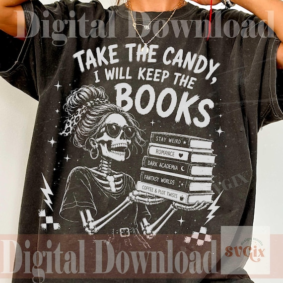 Skeleton Reading Halloween Book Club Bookish Fall png (Digital Download)