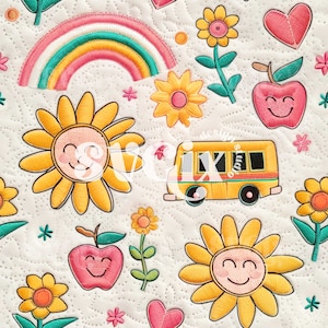 Modèle sans couture de broderie arc-en-ciel pour la rentrée des estrades - TÉLÉCHARGEMENT IMMÉDIAT