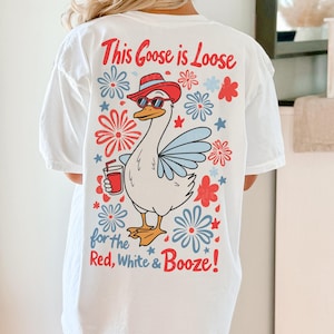 4.º ganso PNG, rojo blanco borracho PNG, este ganso está suelto SVG, 4 de julio PNG, diseño de camiseta patriótica de SVGix imagen 8
