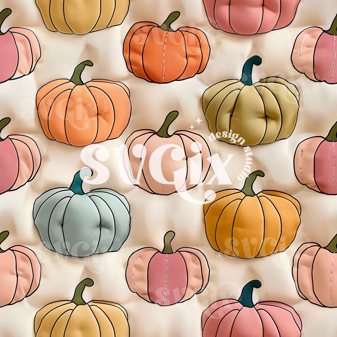 Pastel Pumpkins Fall Seamless Pattern by Svgix - Fall Seamless - Fall ...