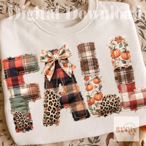 Fall Faux Patchwork PNG  (Not a pattern)