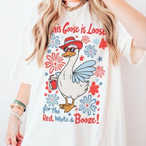 4.º ganso PNG, rojo blanco borracho PNG, este ganso está suelto SVG, 4 de julio PNG, diseño de camiseta patriótica de SVGix imagen 9