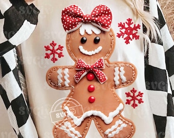 Gingerbread Girl Png, Gingerbread Clipart, Cute Gingerbread Png, Kids Christmas Png, Patchwork Christmas, Cookie Crew png