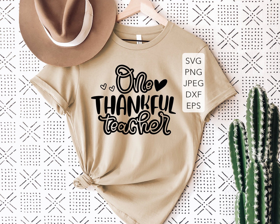 Download One thankful teacher svg Teacher thanksgiving SVG Cricut and | Etsy