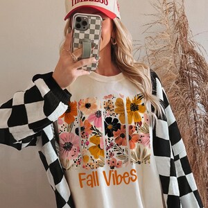 Boho Fall PNG, Fall Vibes PNG, Happy Fall Design Trendy Autumn fall floral design,fall flowers png,boho floral Digital Download Shirt Design image 8