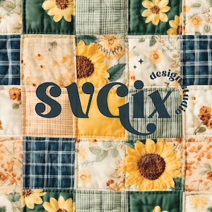 Patchwork sans couture, fichier de sublimation d'impression de tissu sans couture d'été automne de tournesols Digitload par SVGix