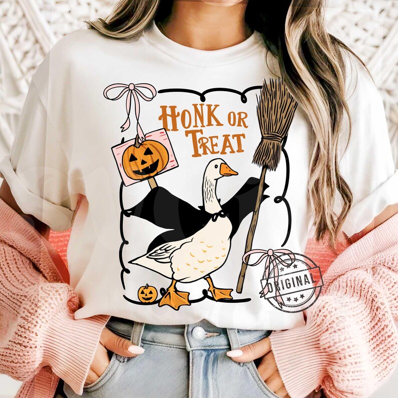 Halloween Goose png, Fun Halloween png, Honk or Treat PNG, Spooky png, Funny Halloween png, Spooky vibes png by SVGix image 6