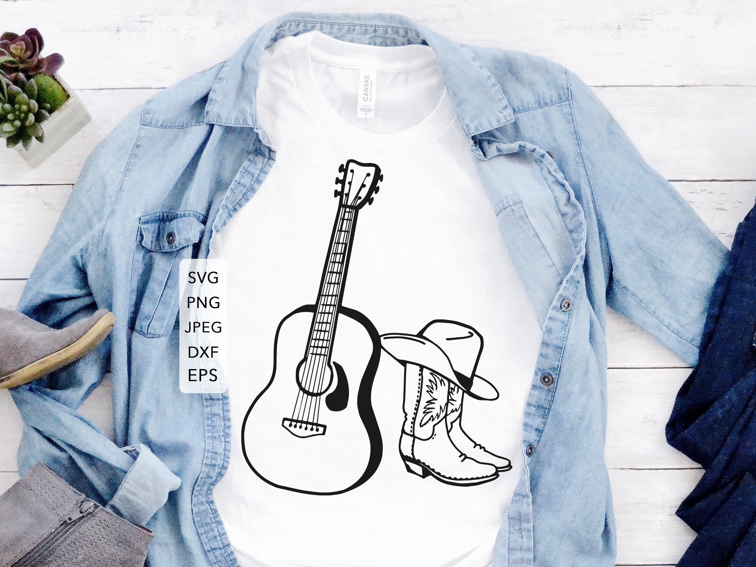 Country Music Guitar Boots Hat SVG Country Singer Shirt PNG | Etsy