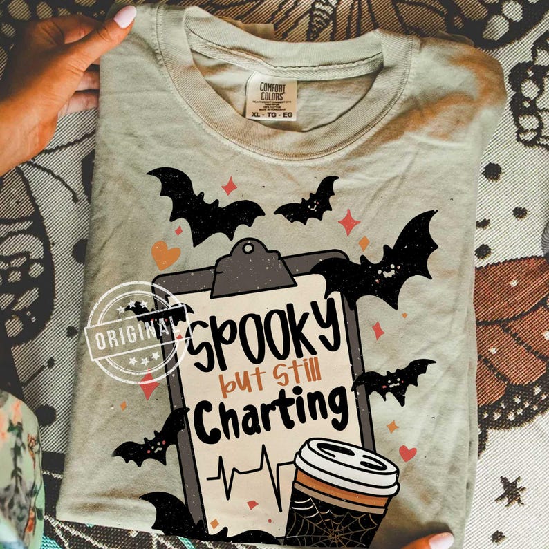 Spooky but Still Charting PNG, Spooky Nurse PNG, Nurse Halloween PNG, Boo Boo Crew Png, Nurse Fall Png, Nurse Sublimation, Funny Nurse Png image 5