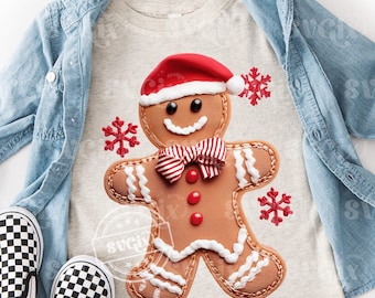 Gingerbread Boy Png, Boy Christmas PNG, Xmas embroidery png, Xmas Patchwork png Kids Christmas Png, Cookie Crew png