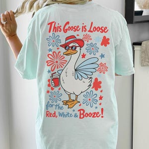 4.º ganso PNG, rojo blanco borracho PNG, este ganso está suelto SVG, 4 de julio PNG, diseño de camiseta patriótica de SVGix imagen 6