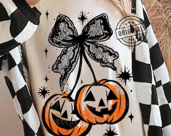 Cherries Pumpkin Png, Pumpkin Season Png, Fall Vibes Png, Fall Coquette Bow, Coquette Fall Png, Halloween Girly Png, Fall Lace PNG by SVGix
