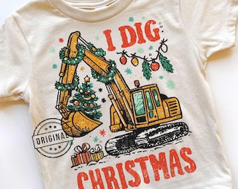 I Dig Christmas PNG, Christmas Boy PNG, Christmas Kid png, Christmas Excavator png