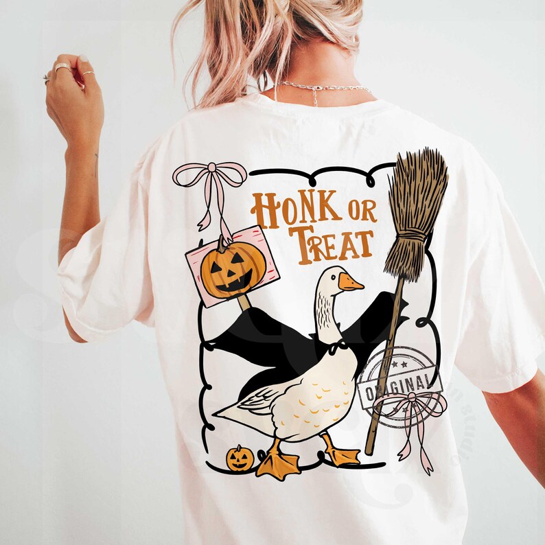 Halloween Goose png, Fun Halloween png, Honk or Treat PNG, Spooky png, Funny Halloween png, Spooky vibes png by SVGix image 5