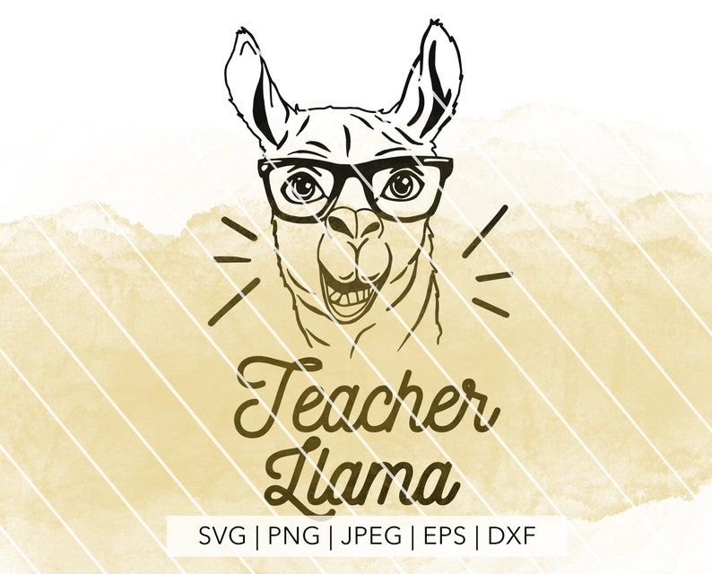 Download Teacher llama svg Teacher llama png Teacher cutting files | Etsy