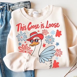 4.º ganso PNG, rojo blanco borracho PNG, este ganso está suelto SVG, 4 de julio PNG, diseño de camiseta patriótica de SVGix imagen 5