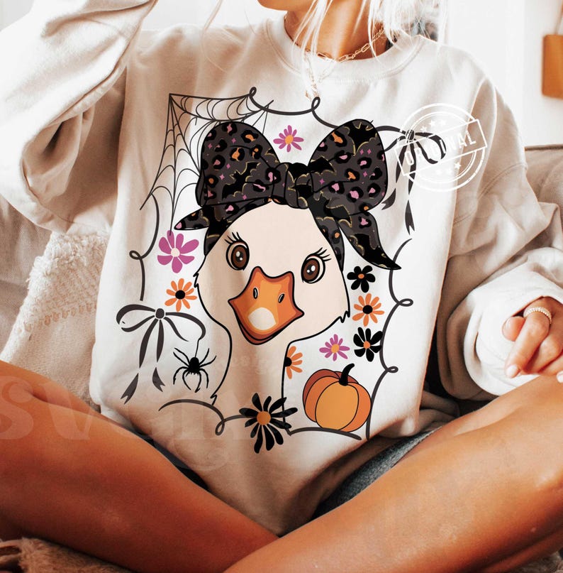 Lindos diseños PNG de Halloween, Ganso PNG de Halloween, Niña PNG de Halloween, Diseño de camiseta de Halloween por SVGix imagen 1