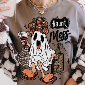 Funny Halloween PNG SVG, Ghost Halloween, Haunt Mess png, Spooky Season PNG, Halloween Vibes png, Retro Halloween png by SVGix image 3