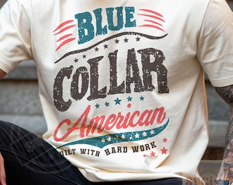 Blue Collar American PNG, patriotic worker png, hard work png, usa labor png, americana png, Labor Day PNG, American Worker png