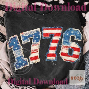 1776 Patchwork Png, 4th of July Png, USA Png, America Png, Patriotic Png, USA Flag Png