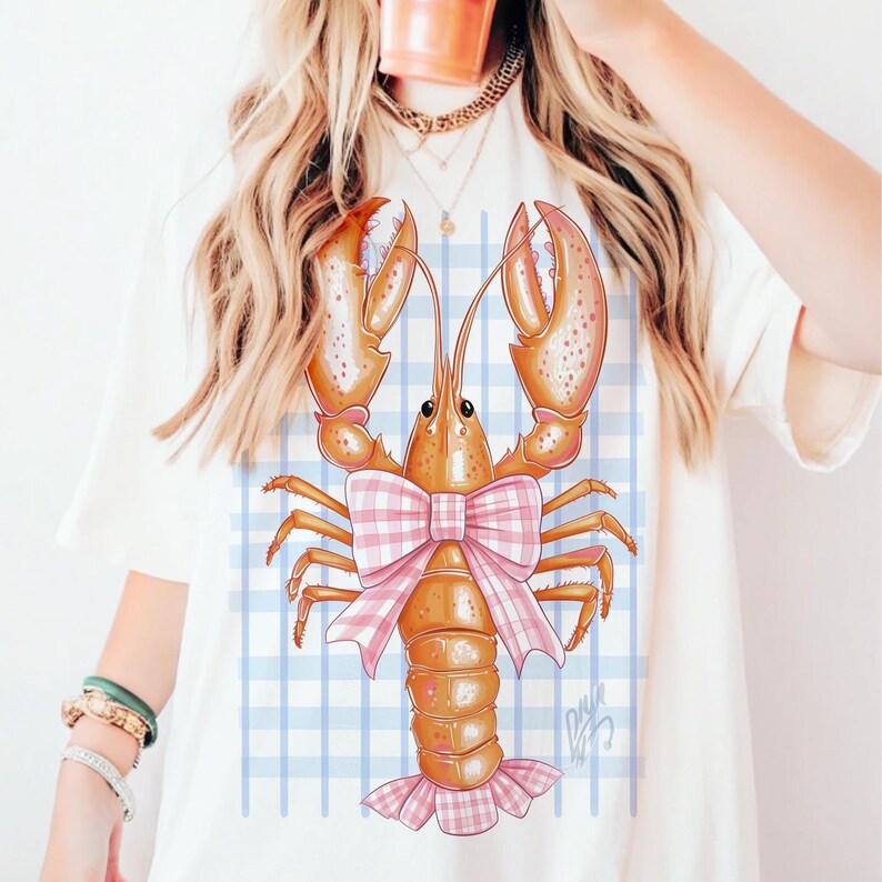 Küstenästhetik PNG, Kokette Hummer PNG, Preppy Küste PNG, Kokette Küste, Sommer Shirt Design Sublimation von SVGix Bild 4