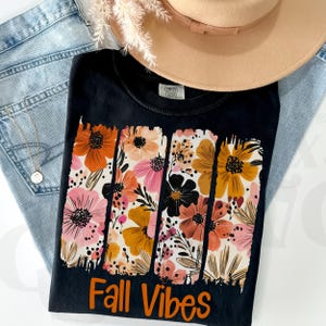 Boho Fall PNG, Fall Vibes PNG, Happy Fall Design Trendy Autumn fall floral design,fall flowers png,boho floral Digital Download Shirt Design image 3