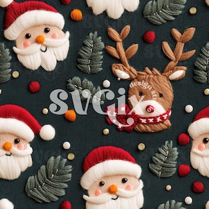Weihnachtsmann und Rentier Seamless Pattern von SVGix