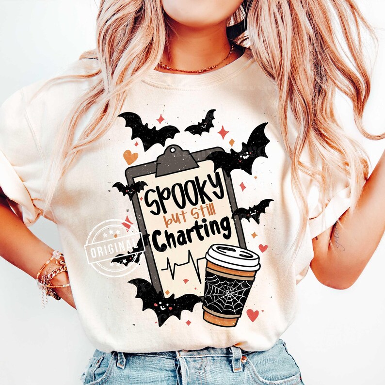 Spooky but Still Charting PNG, Spooky Nurse PNG, Nurse Halloween PNG, Boo Boo Crew Png, Nurse Fall Png, Nurse Sublimation, Funny Nurse Png image 4
