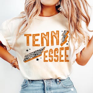 Tennessee Leopard Lightning Bolt Distressed, Tennessee State, png sublimatie