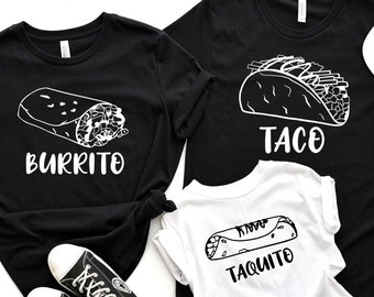 Taco Burrito Taquito SVG, Family Matching Shirts SVG, Cutting files bt SVGix