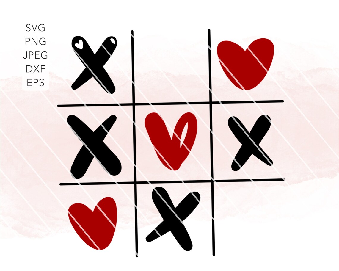 Valentine TIC TAC TOE Svg Valentines Svg for Teacher | Etsy