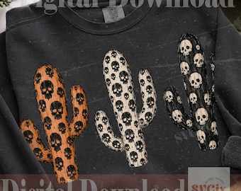 Western Halloween png, Cowgirl Halloween,Cactus Trio png,Country Halloween png