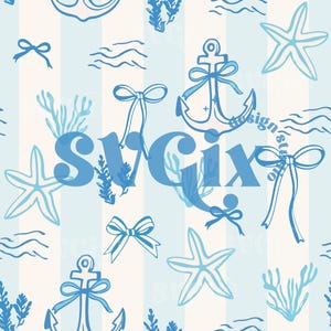 Coastal Seamless Marine Seaside Coquette Coastal Seamless Pattern Digital Paper Background by SVGix