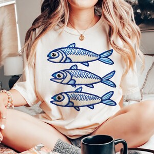 Sardines Fisherman PNG, Sardines PNG, Coastel PNG Design, Fisherman Aesthetics, Summer Shirt Ocean Shirt Design Images by SVGix