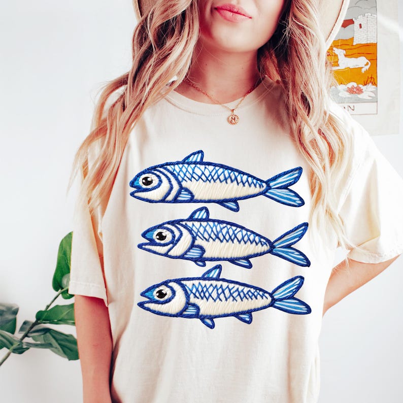 Sardines Fisherman PNG, Sardines PNG, Coastel PNG Design, Fisherman Aesthetics, Summer Shirt Ocean Shirt Design Images by SVGix