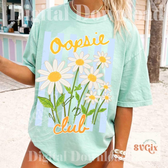 Oopsie Club PNG, funny floral png, daisy club png, trendy quote png, coquette flower png, sassy spring png
