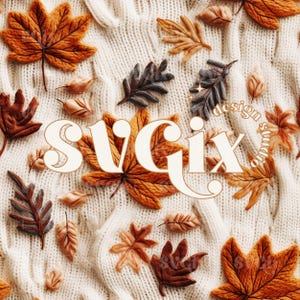 Herbst nahtlos, Herbst Blätter Druck, nahtlos stricken, Herbst Druck, Herbst Stricken Nahtlos von SVGix - Herbst Digital Papier - Digital Download