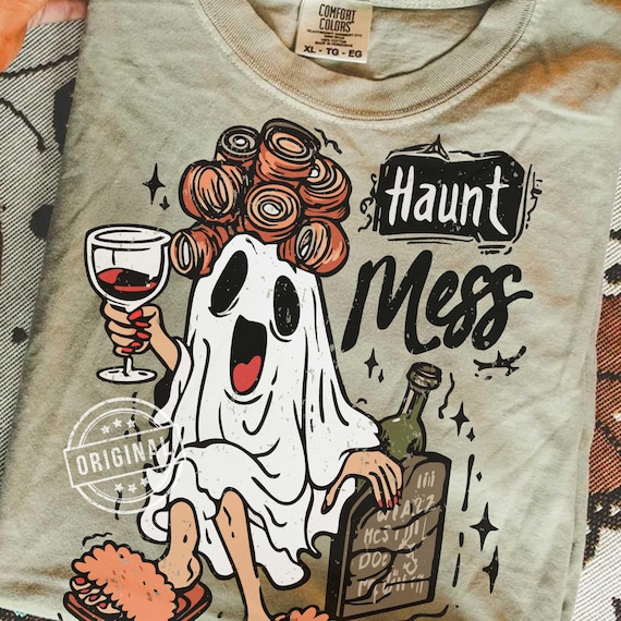 Funny Halloween PNG SVG, Ghost Halloween, Haunt Mess png, Spooky Season PNG, Halloween Vibes png, Retro Halloween png by SVGix