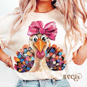 Coquette Turkey PNG, Fall turkey png, Girls fall png, Thanksgiving Fun png, Fall design png, Fall coquette png, Fall png designs by SVGix