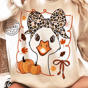 Ganso de otoño PNG SVG, Coqueta de otoño PNG, Otoño PNG, Lazos de leopardo PNG, Ganso de otoño para niña PNG, Coqueta de otoño PNG Diseño de camiseta por SVGix