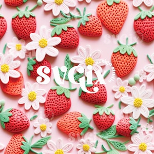 Sommer-Druck Erdbeere Nahtlose Sommer Obst-Wiederholungsmuster für Stoff Sublimation Scrapbooking Print von SVGix